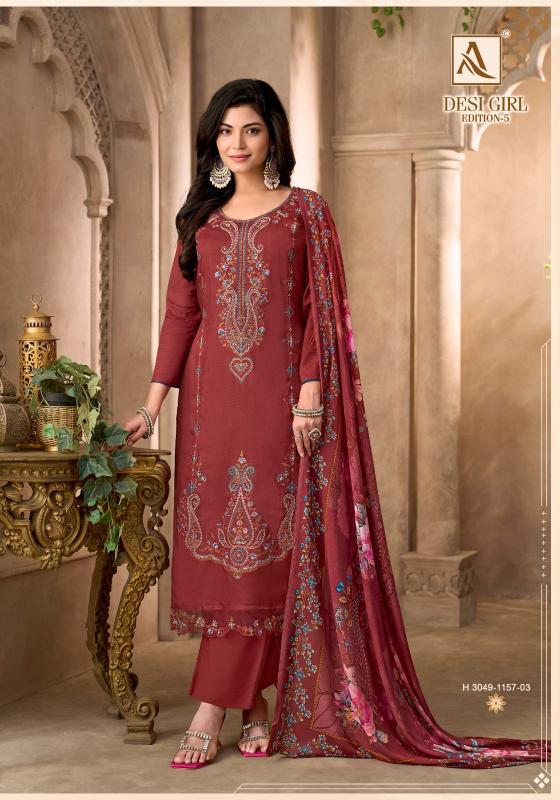 Alok suits desi girl vol-5 textiles wholesale dress material wholesale